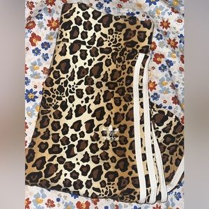 Cheetah print adidas biker shorts